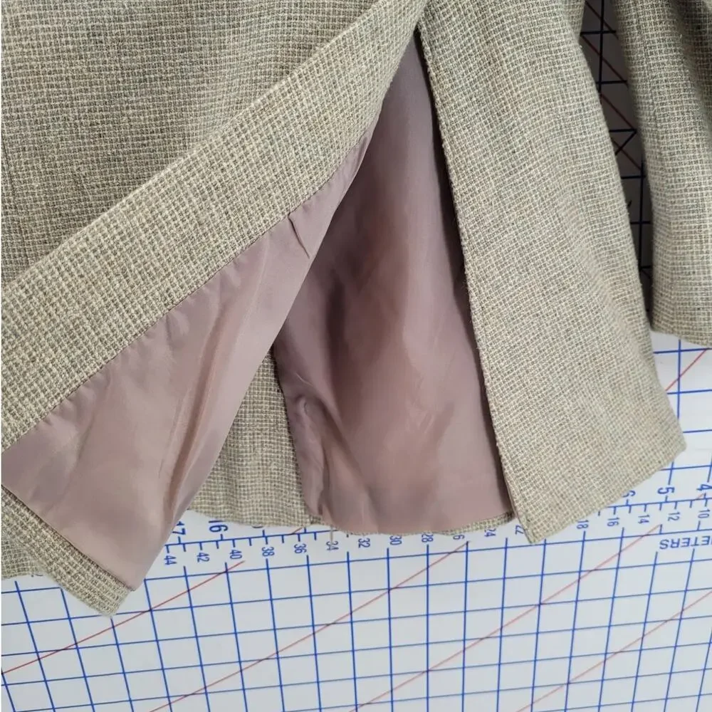 Beige Tweed Linen Blend Men’s Blazer Barrage Classic Double Vent Tailoring‎